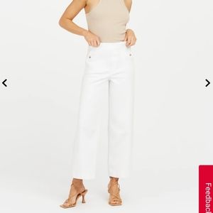 Spanx stretch twill cropped wide leg pant